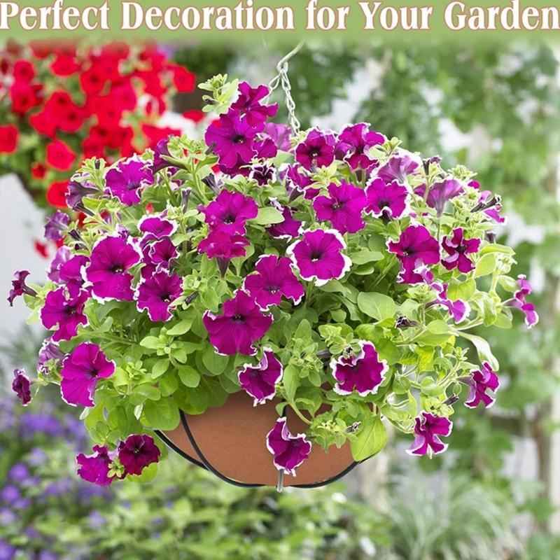 3 Piece Reusable Thick Felt Hanging Basket Inserts, Round Fabric Flower Pot Liners Prevent Soil Loss and Bird Nesting