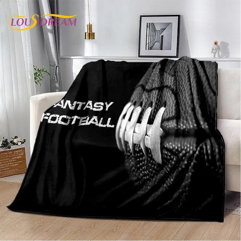 American Football Rugby Soft Plush Blanket,Flannel Blanket Throw Blanket for Living Room Bedroom Bed Sofa Picnic Cover Kids Warm