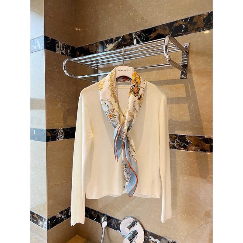 NINA SOLOR Pumpkin Carriage Silk Twill Scarf