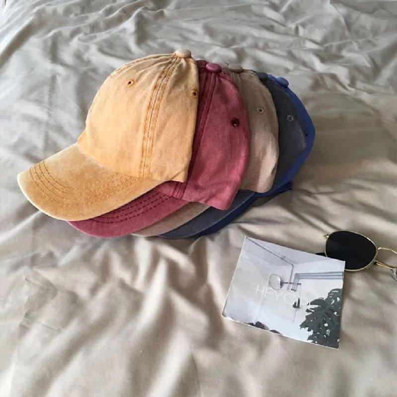 Washed Hat Old Baseball Hat Retro Duckbill Hat Solid Color Women S Outdoor