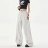 2025 Unisex Distressed Washed Wide-Leg White Gray Jeans - Casual Loose Fit