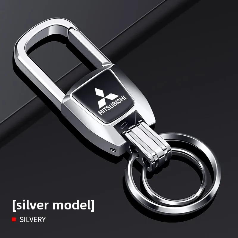 

Metal Double-Ring Car Keychain Alloy Key Ring Car Accessories for Mitsubishi Outlander Sport L200 Xpander Mirage MPV