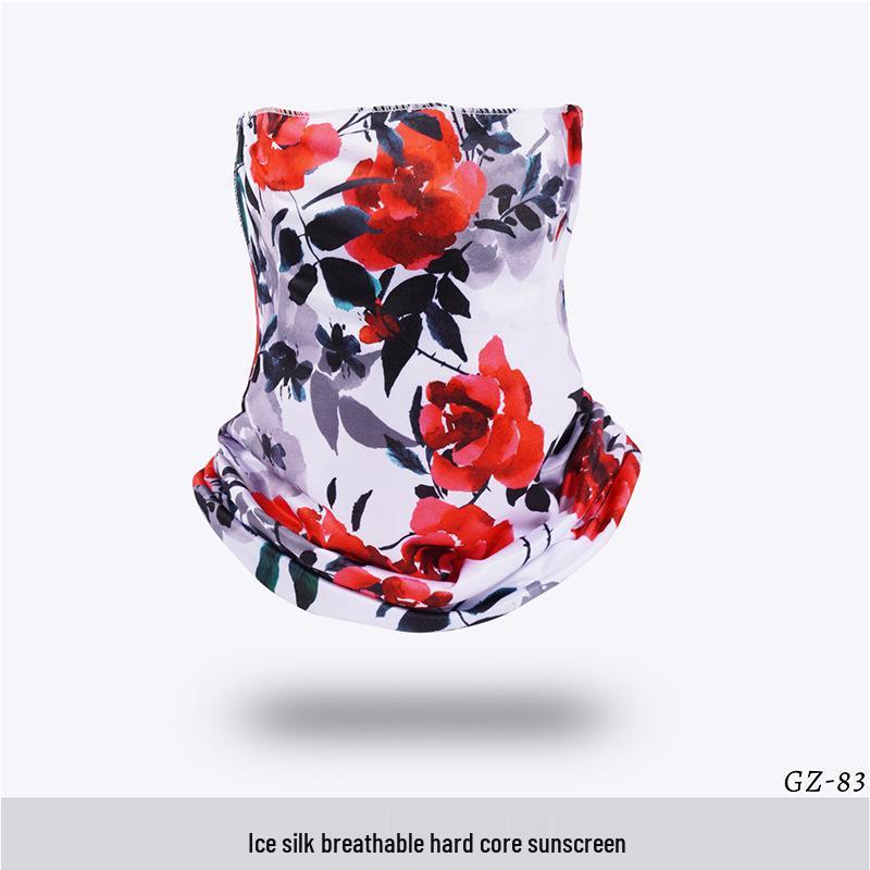 Ice Silk Ear-Hanging Face Mask - Breathable Sunshade & Neck Gaiter for Cycling & Sports