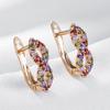 Full Shiny Colorful Natural Zircon Drop Earrings For Women Fashion  Rose Gold Color Party Girls Daily Jewelry