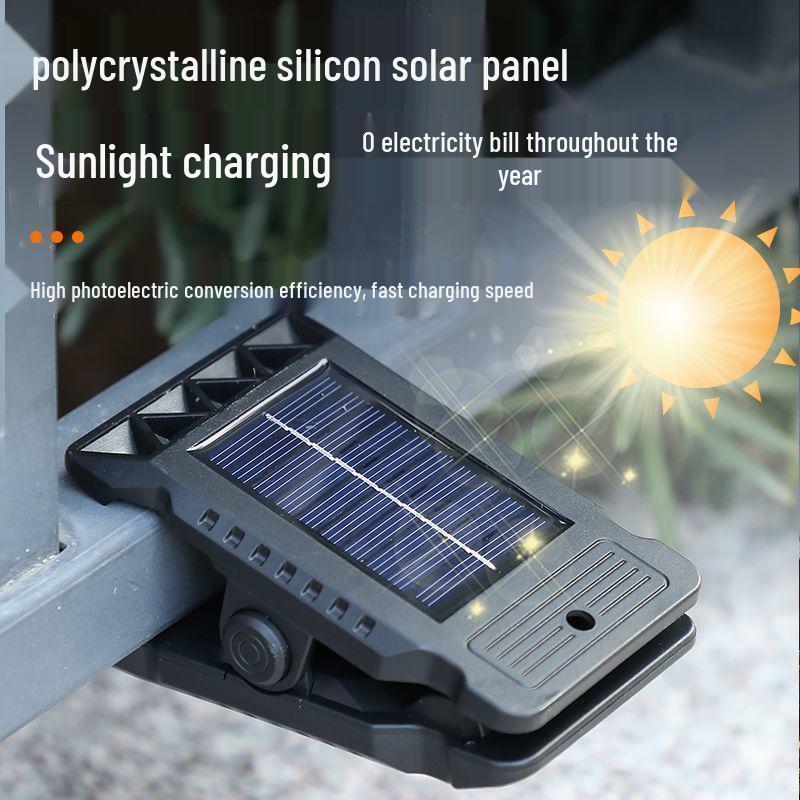 Solar Smart Sensor Clip Light for Outdoor Courtyard & Balcony, No-Drill, 6-Grid