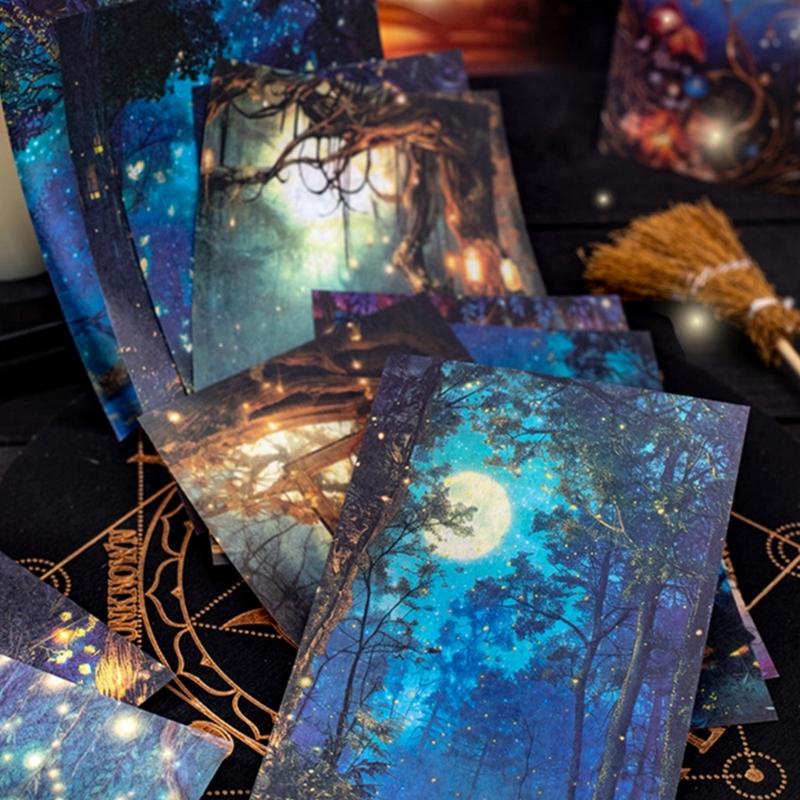 10 Sheets DIY Scene Sticker Landscape Sticker Aesthetic Sticker Forests Series Sticker Scrapbook Sticker Journal Sticker