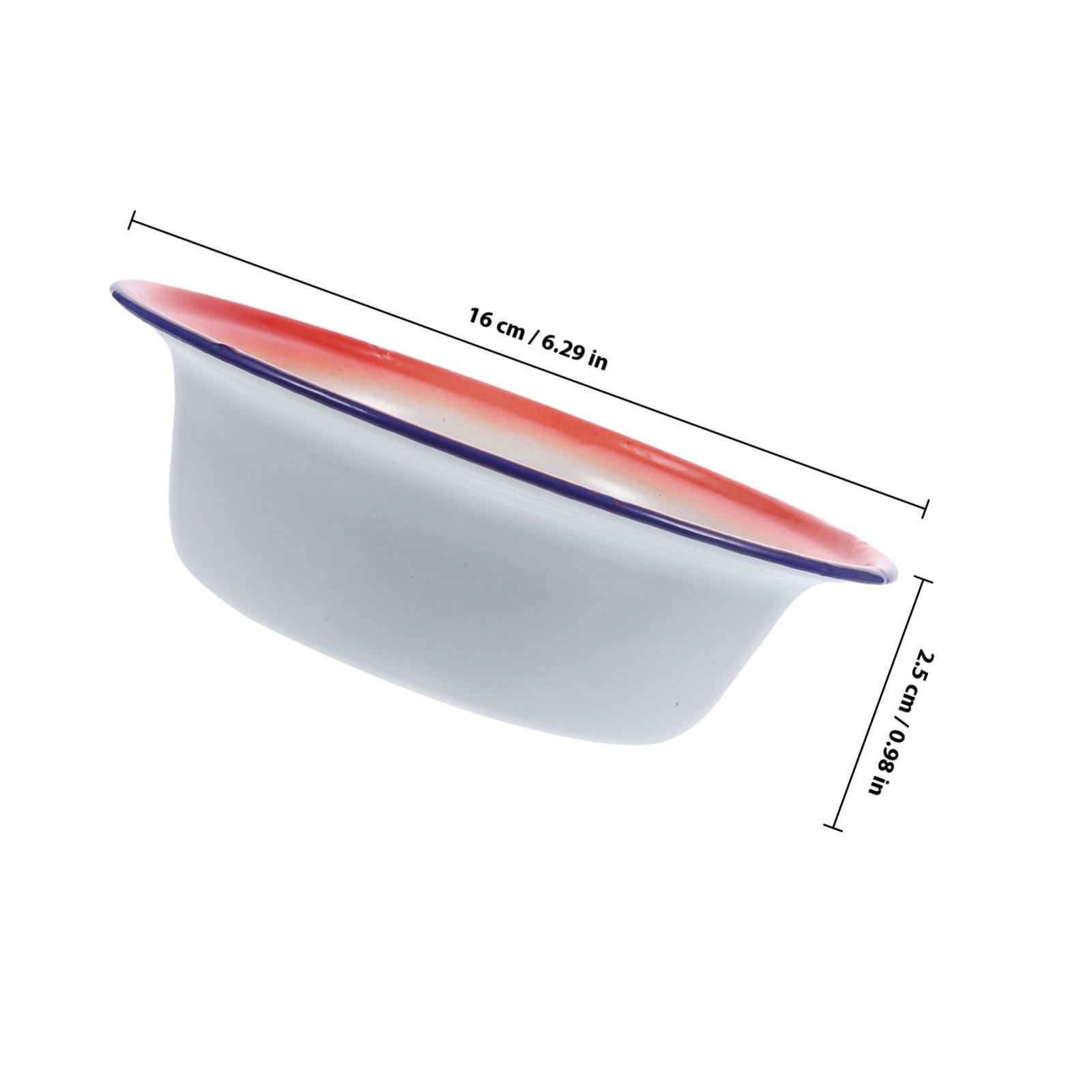 Набор эмалированных суповых тарелок из 5 штук, винтажная эмалированная миска для кухни, столовой, кемпинга, для смешивания и подачи фруктовых салатов, эмалированная миска для еды