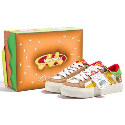 Hamburger Shoes Platform Casual Board Shoes Women's New Breathable Soft Sole Design Shoes