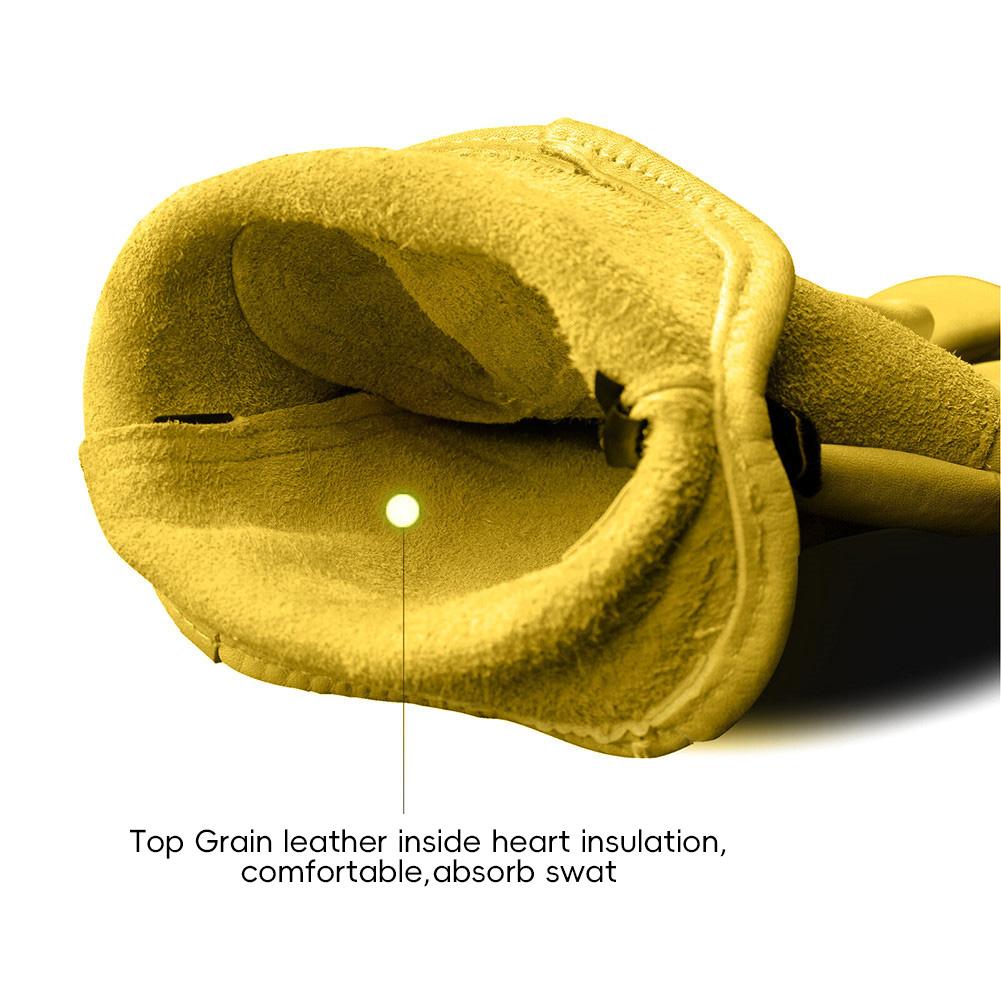 1 pereche de mănuși de lucru din piele pentru bărbați din piele de vacă galbenă, de siguranță, de protecție pentru șofer, de lucru pentru sudura, mănuși de mecanic