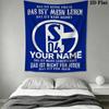 Custom Name FC Schalke 04 Wall Tapestry Aesthetic Wall Hanging Printed Fabric Blanket Decorative Tapestries for Bedroom Living Room Home Decor