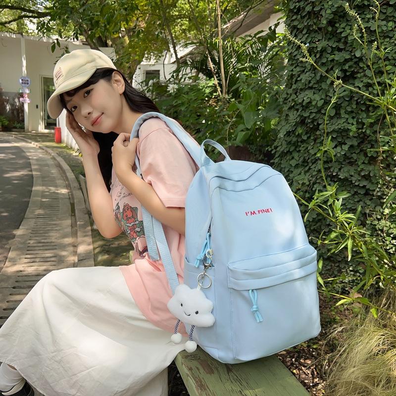 Schoolbag backpack new wholesale student junior high school students large capacity Japanese and Korean version schoolbag trendy fashion backpack