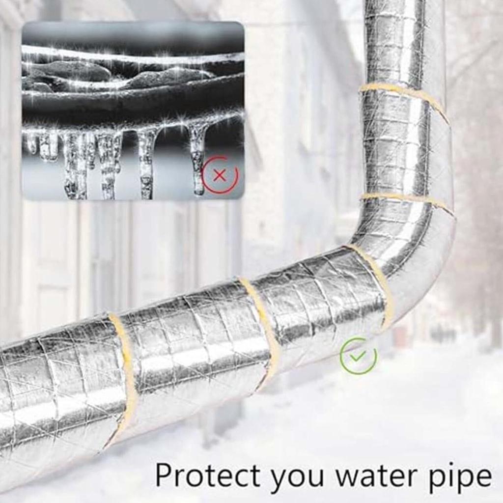 Foiled Fiberglass Pipe Insulation Wrap Tape Fireproof Self Adhesive Protection Insulation Roll Self-adhesive Pipes Tapes Sleeve