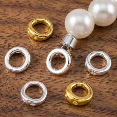 10pcs 20pcs Brass End Bead Tip Double Hole Connector Rings End Caps 5.5mm Dia. for Necklace Bracelet Jewelry Making Accessories