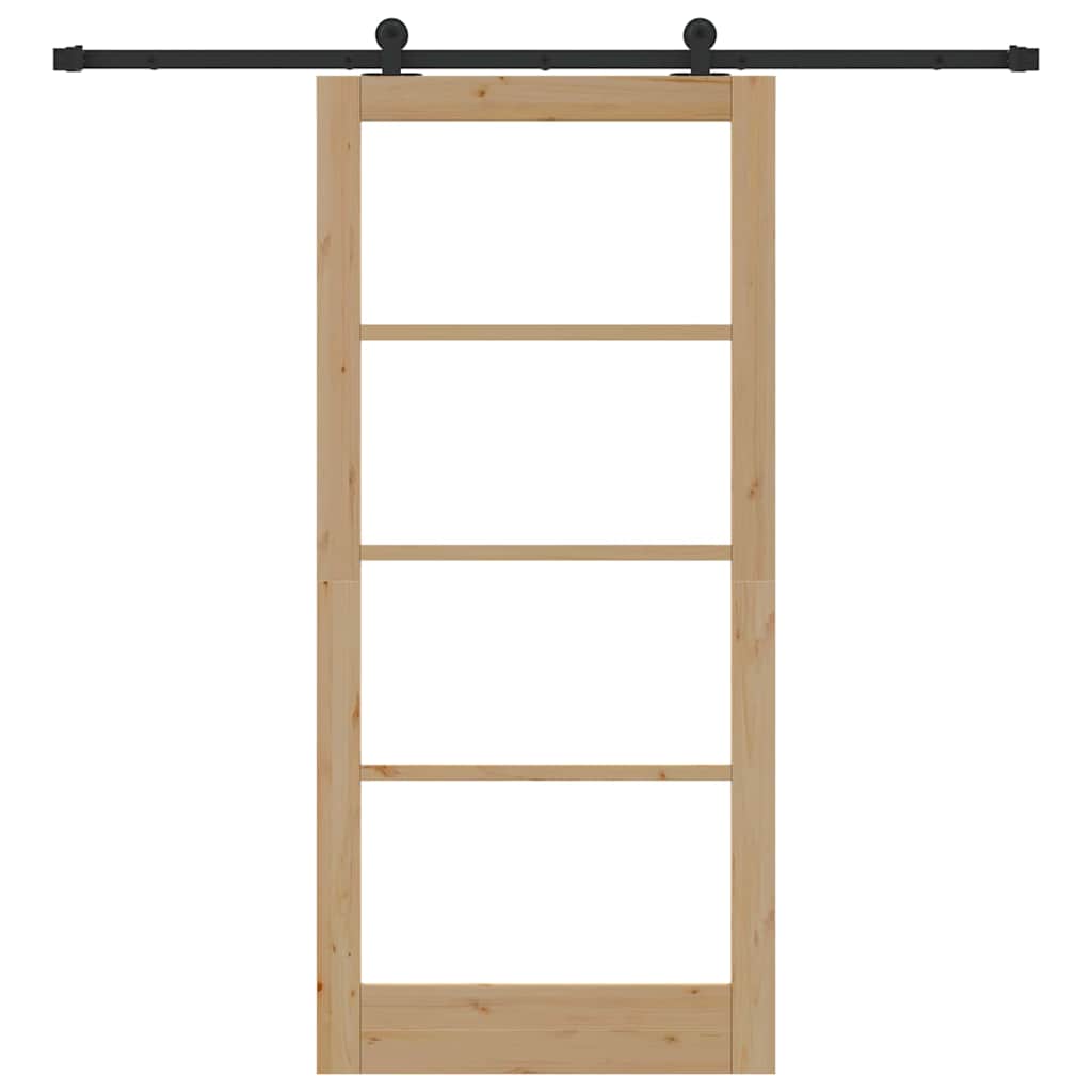 ORKDAL Sliding Door Natural and Black 93 X 202 Cm