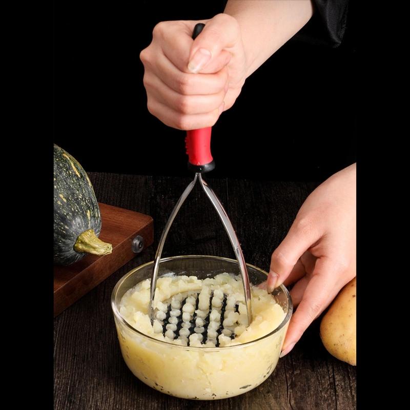 Manual Potato Masher Stainless Steel Potato Smasher Portable Kitchen Tools for Baby Food, Fruits, Bananas, Baking