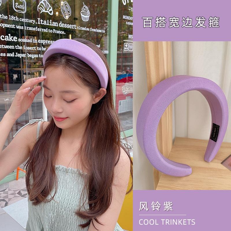 Candy Color Sponge Hairband Women Korean Celebrity Headband Wide-Brimmed Heightened Washing Face Girls Hair Accessories