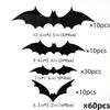  Halloween 3D Bats Wall Decorations, Black Hanging Bat Stickers, Spooky Party Supplies for Haunted House Decor