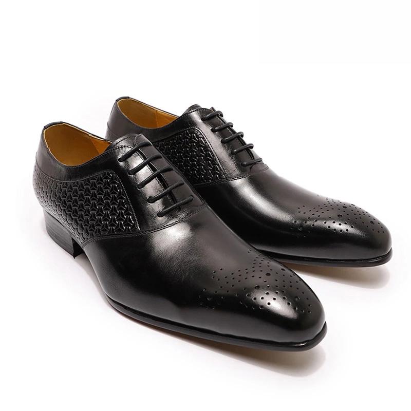 Fashion Men's Genuine Leather Oxford Shoes Business Wedding Banquet Party Suit Italy Designer Fast Delivery New Style