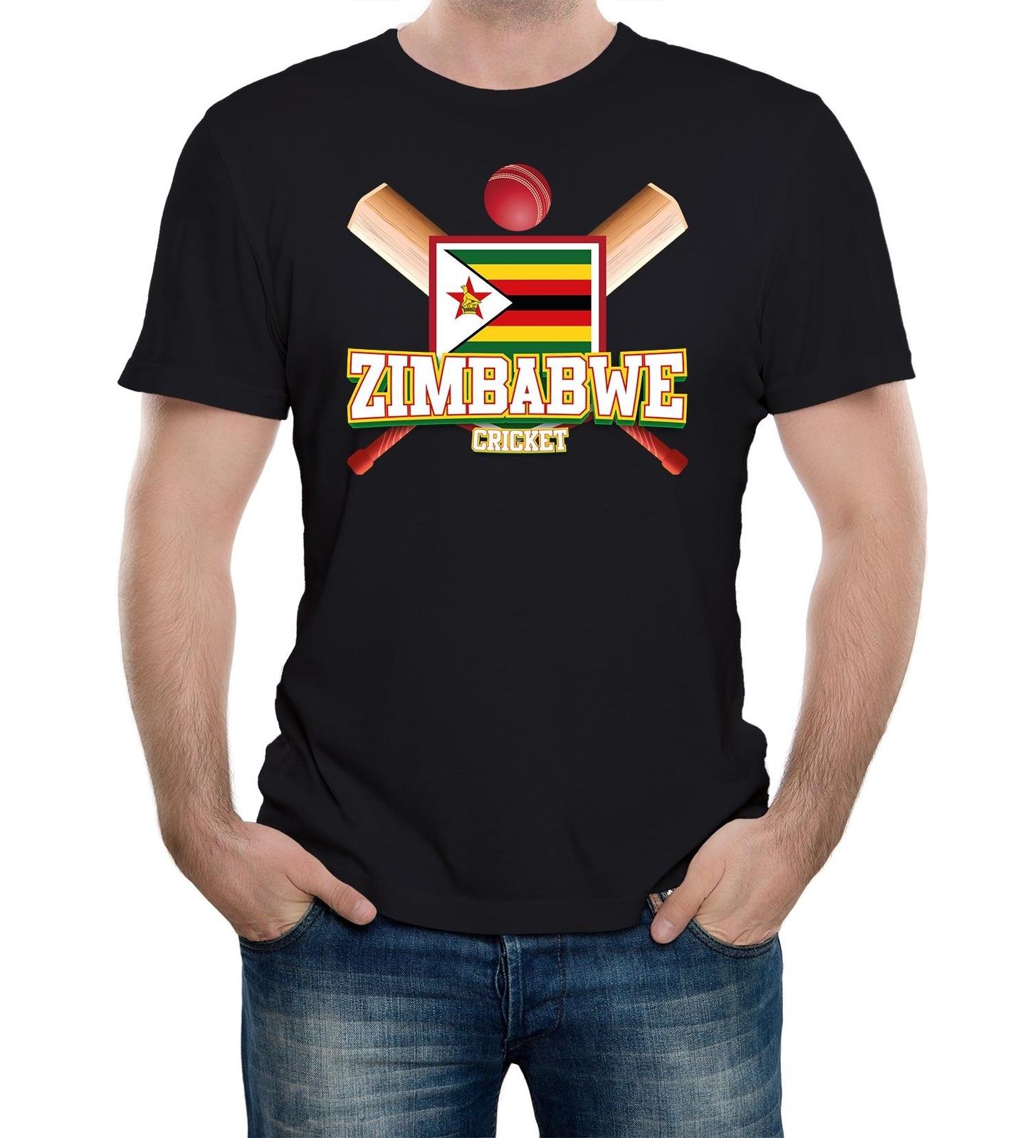 Mens Zimbabwe Cricket Supporter Flag T-Shirt Mens Womens Tees Top World Cup Twenty Test Match M