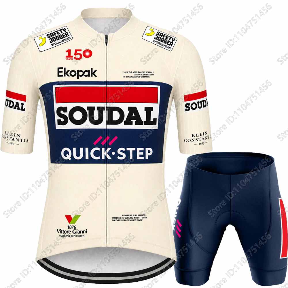 Team Soudal-Quick-Step Cycling Jersey Set Italy Tour Cycling Clothing Men Road Bike Shirt Suit Bicycle Bib Shorts MTB Wear