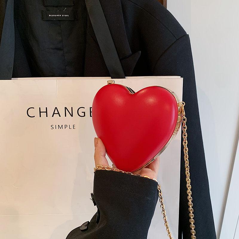 

Милая маленькая сумка в форме сердца для женщин на лето, новая модная сумка-коробка с цепочкой, сумка через плечо на одно плечо