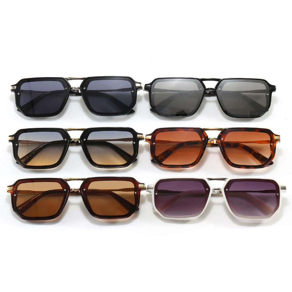 Superhot Eyewear 49061 Fashion 2026 Retro Rectangle Double Bridges Pilot Flat Top Shades Sunglasses
