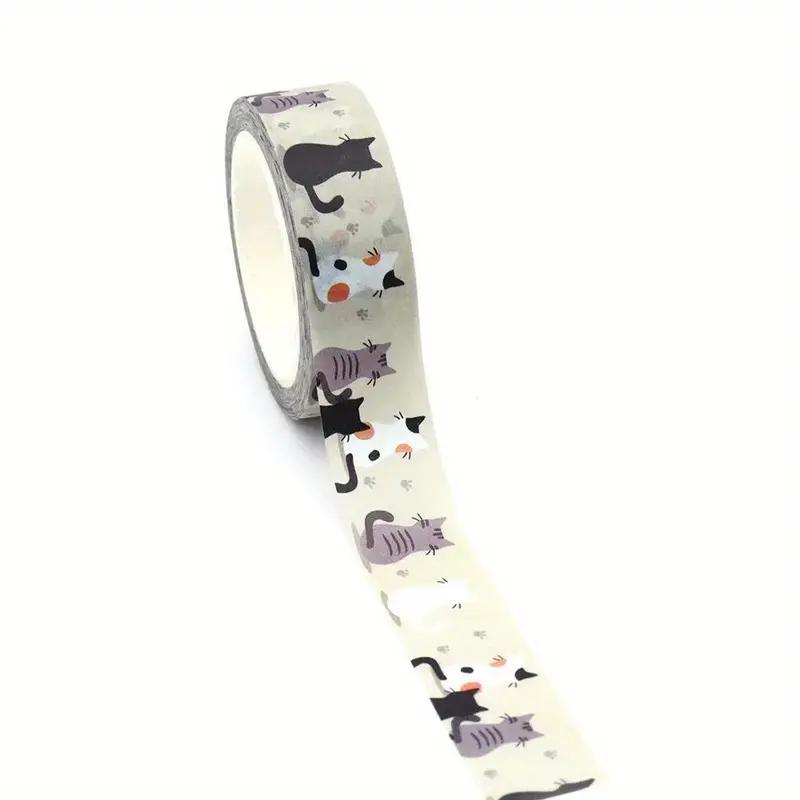 

5 шт. 15 мм x 15 м Симпатичные черно-белые кошки отрываемые вручную наклейки для книг своими руками Офисные принадлежности 5pcs