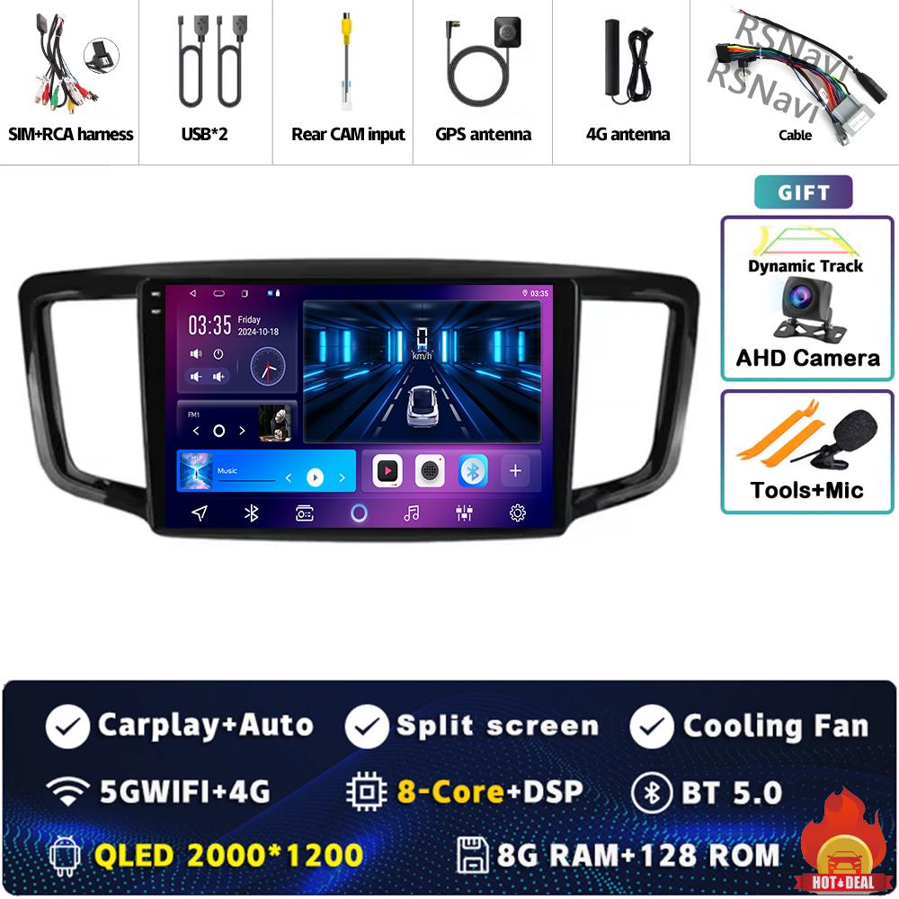 Android 14 Carplay Auto For Honda Odyssey 5 RC 2013 - 2019 Car Radio 4GWIFI Player Multimedia Srereo 360 Camera Navigation Video