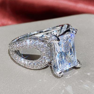 Neue brillante Eheringe für Frauen, neu gestalteter Luxus-Kristall-Zirkonia-Ring, Verlobungs-Statement-Schmuck