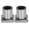 2Pcs Square Flange Linear Ball Bearings Linear Motion 20mm Bore Dia 32mm OD 42mm L LMK20UU