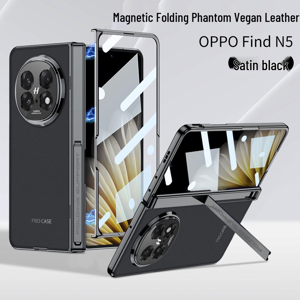 

Кожаный чехол для телефона OPPOfindn5 с магнитным шарниром, боковым карманом, полной оберткой и подставкой OPPO Find N5