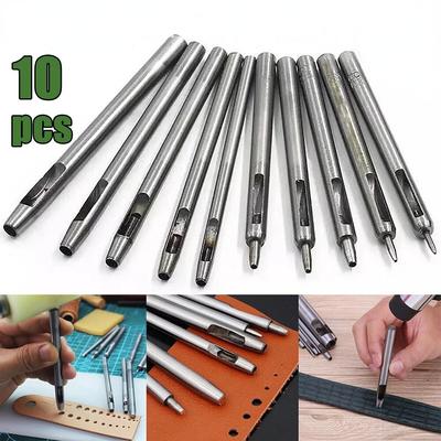 0,5 mm-5 mm 10 teile/satz DIY Handgemachte Runde Hohl Bohren Leder Stanzen Werkzeuge Gürtel Schläge Handwerk Puncher Leder Werkzeug