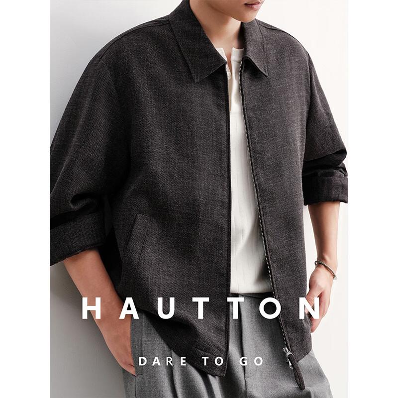 HAUT TON Vintage Matte Wool-Feel Oversized Lapel Jacket