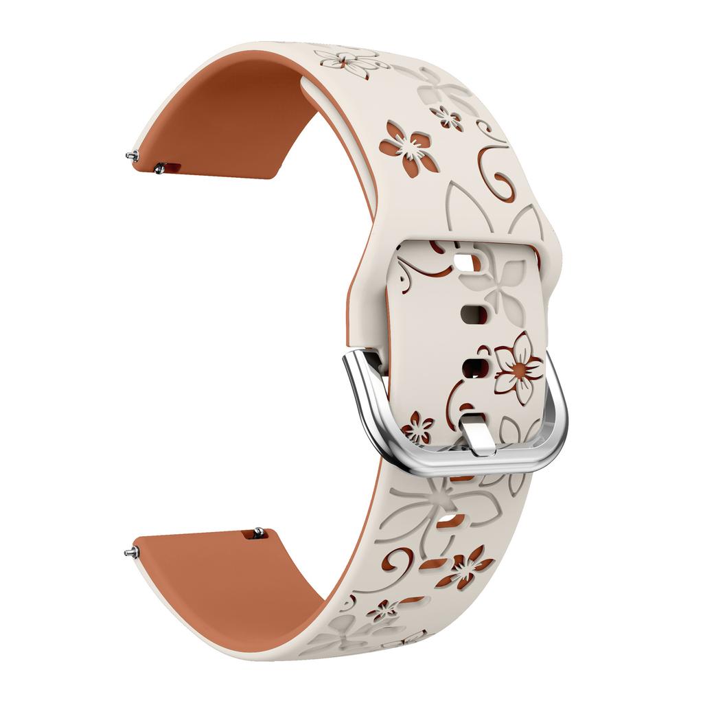 18mm Dual Color Carved Silicone Strap For Huawei Watch GT 6/5/4 41mm/Garmin Venu 3S/2S Replacement Watch Band