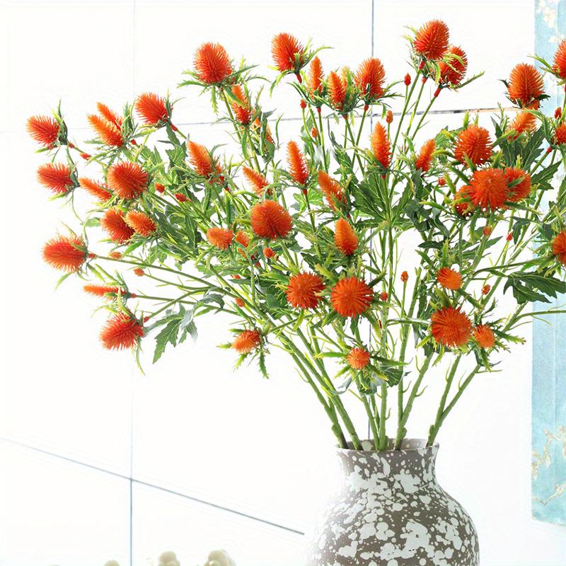 1PC Single Stem Lifelike Multi-Head Durable Plastic Natural-Appearing Flower Elegant Eryngium Lightweight 69cm