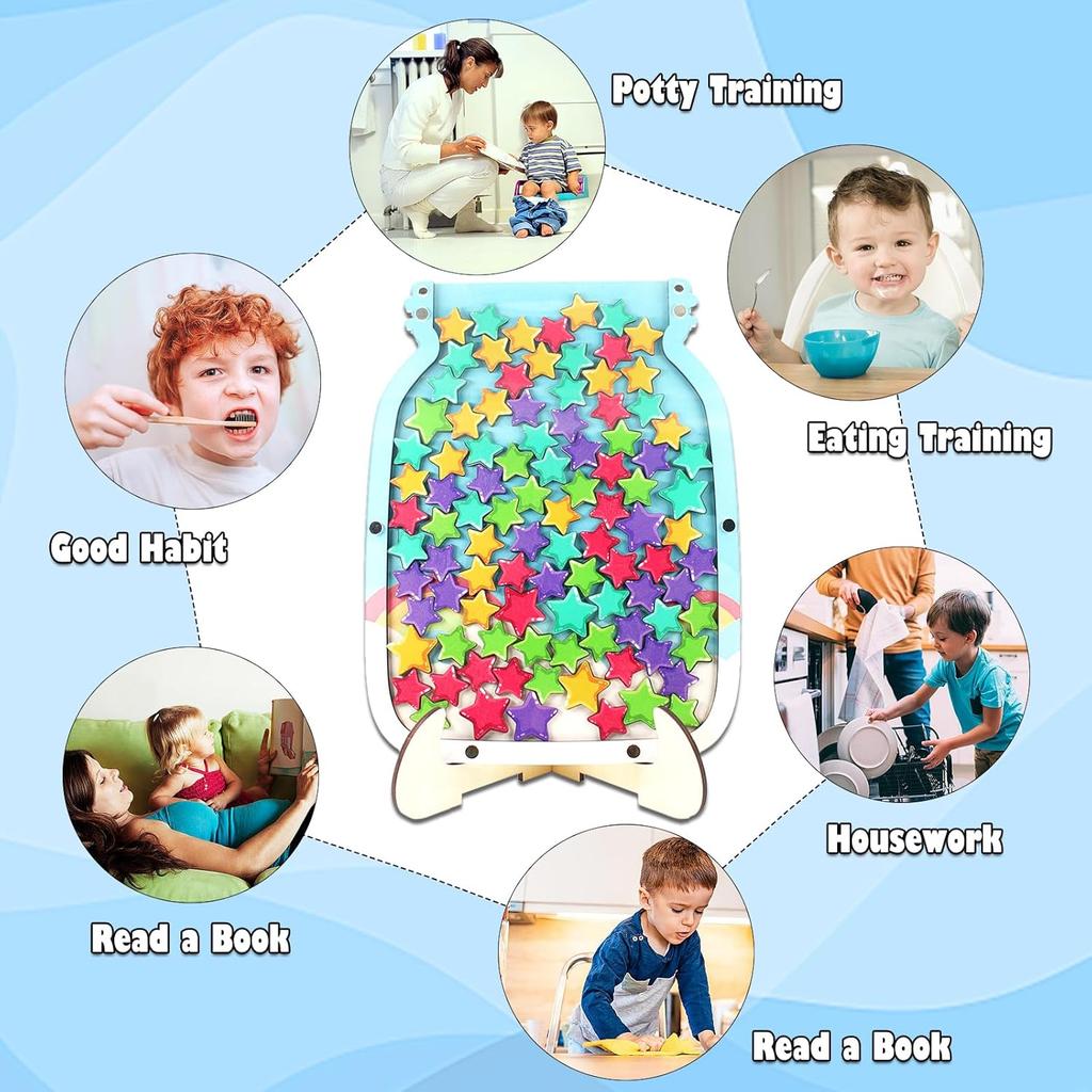 100pcs Reward Jar Classroom, Reward Jar for Kids, Star Jar Behavior Management Classroom Tools, Reward Jar for Good Behavior Home Classroom School