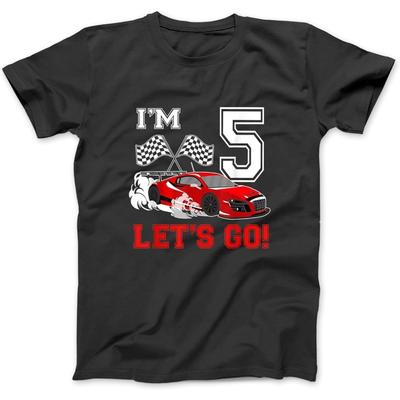 5 Year Old Race Car 5th Birthday Racecar Racing Boy T-Shirt Sweatshirt Hoodie Tanktop for Men Women Kids Black