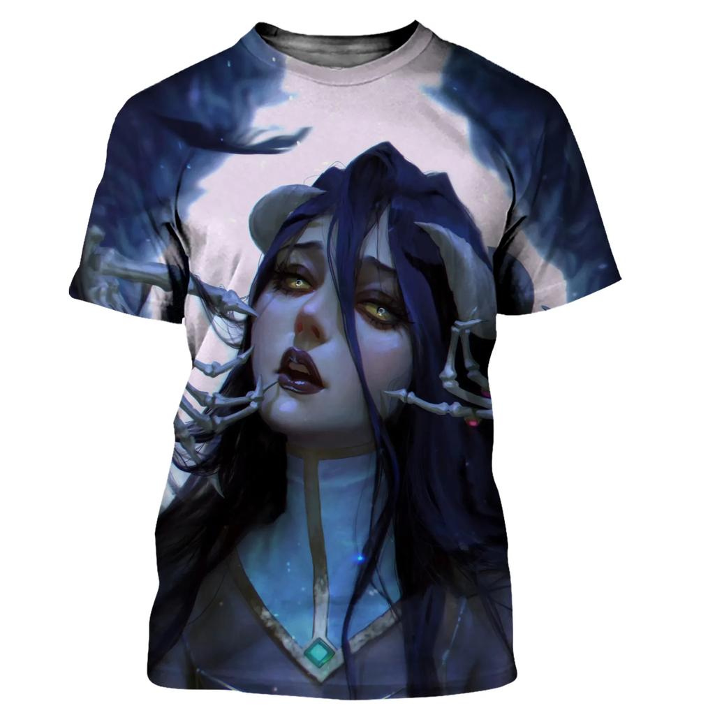 Overlord Anime T-Shirts Albedo Sexy Girl 3D Print Streetwear Männer Frauen Mode Übergroßes T-Shirt Harajuku Tees Tops Kleidung