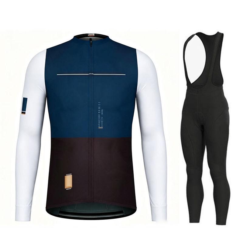 Spring and Autumn Team Long Sleeve Cycling Jersey Set Bib Pants Ropa Ciclismo Bicycle Clothing MTB Bike Uniform Men Clothes