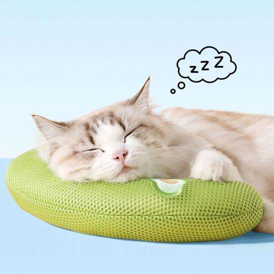 Cat Pillow for Indoor Cats Soft Fluffy Cat Calming Pillow Half Donut