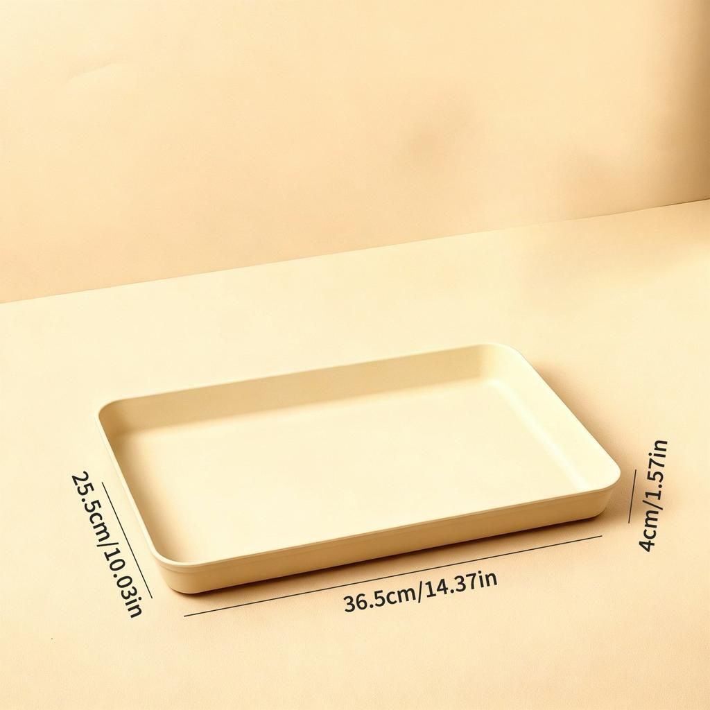 Non-Slip Serving Tray Stackable Food Plate Rectangular Serving Dishes Dishwasher Safe Tea Snack Fruit Trays Kitchen Tableware