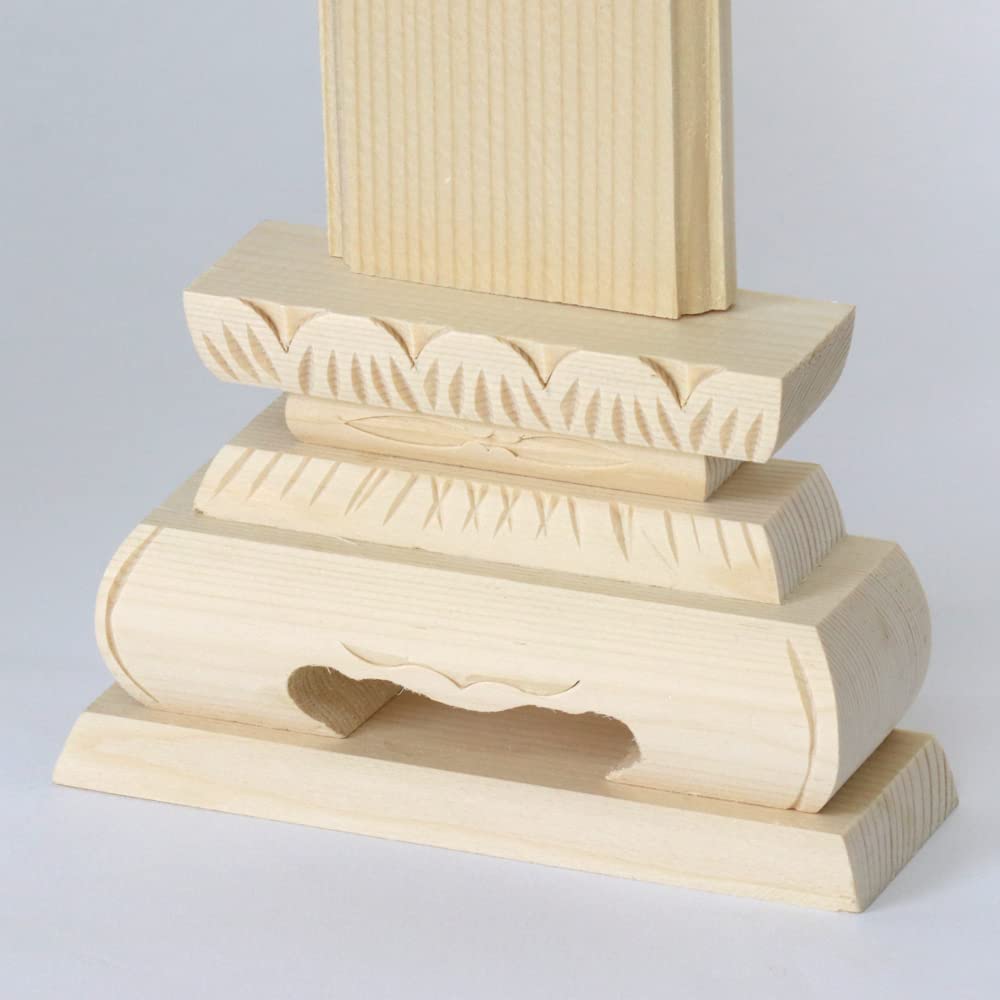 White wood memorial tablet, Nekomaru, 8 inches, total height 32 cm, 8.0 inches, wooden, for 49th day memorial services
