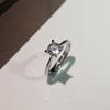 6Pcs Simple single zirconia ring with adjustable opening finger ring wedding accessory ring