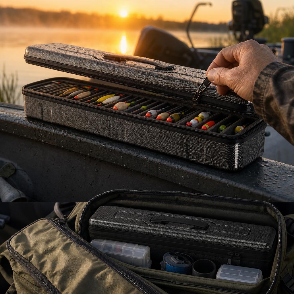 Multifunctional Hard Shell Fishing Tackle Storage Bag Portable Large Capacity