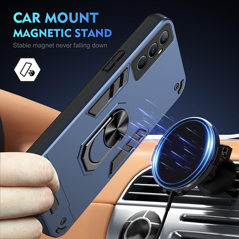 For Realme C65 C67 Shockproof Armor Metal Ring Cover For Realme C65 For Realme C67 Magnetic Car Holder Phone Case Funda
