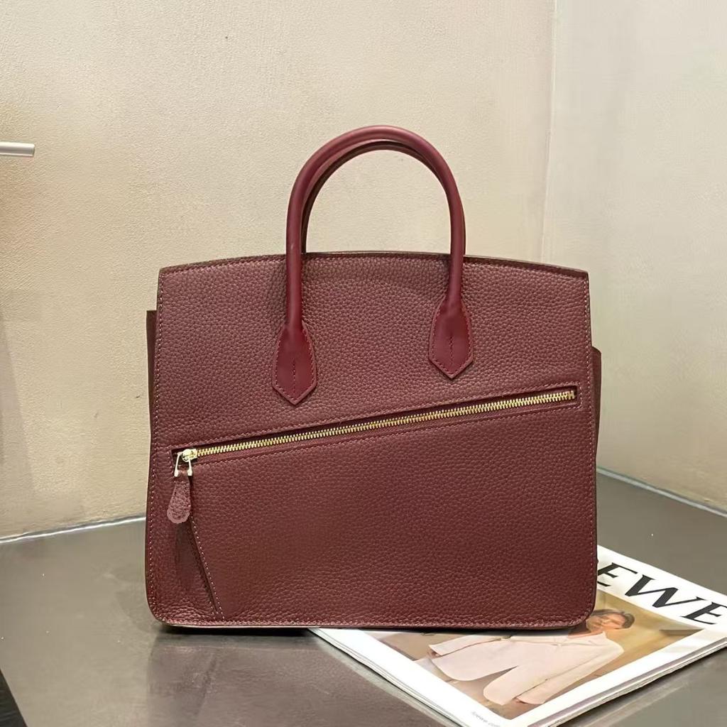New genuine leather women's bag top layer cowhide 30CM irregular diagonal hijab Desordre handbag