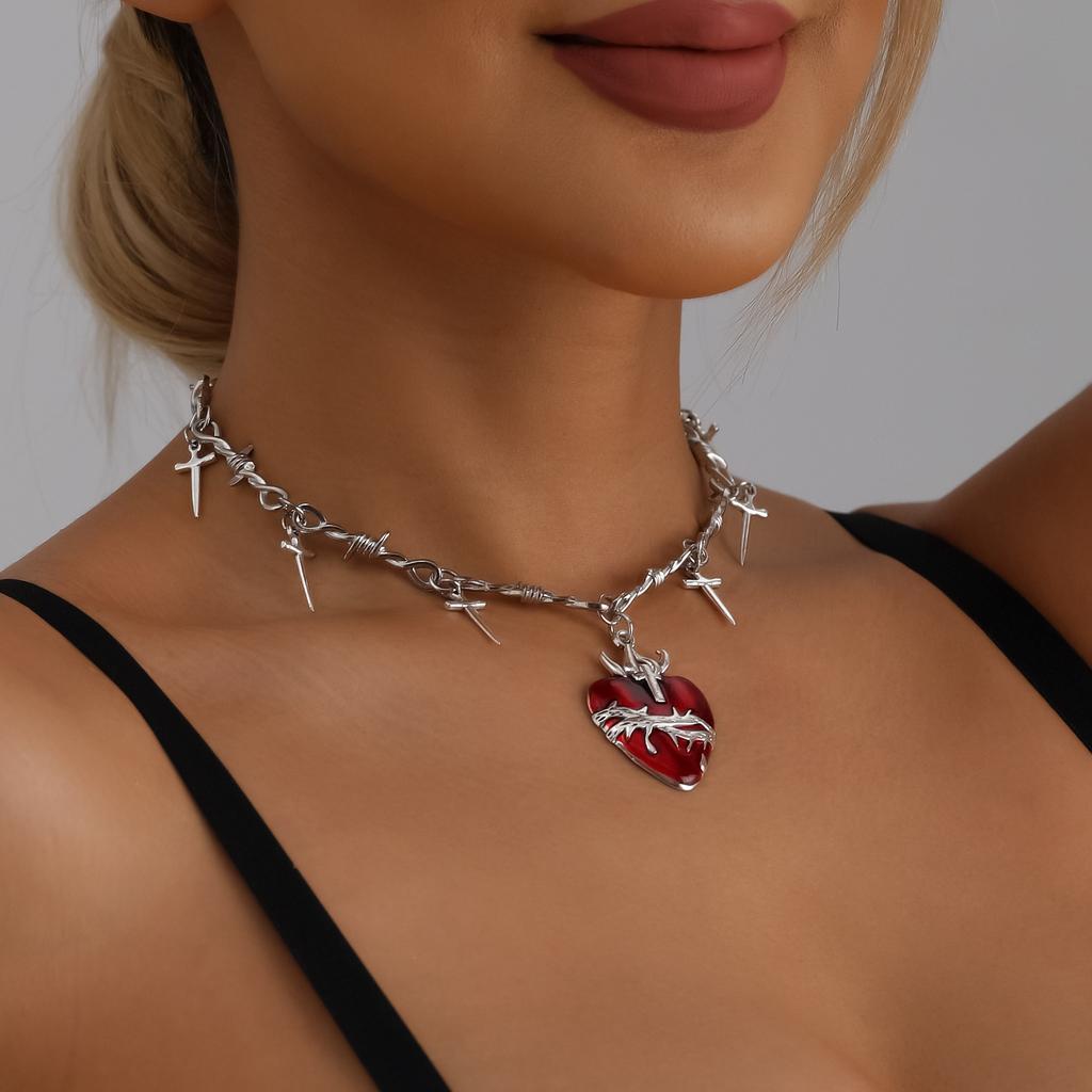 ins simple personality love thorns Y1K clavicle chain high-end light luxury necklace