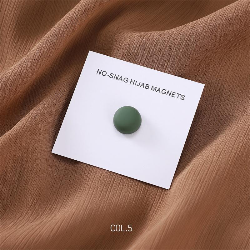 New 54color Matte Silk Scarf Hijab Magnet Brooch Strong Magnetic Buttons Round Shawl Dual-use Collar Clip Cufflinks