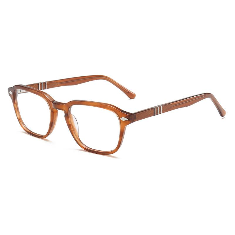 

New Fashion Rice Nails Acetate Small Square Frame Photo Brown Gray Anti Blue Light Femal Presbyopic Prescription Reading Glasses 0