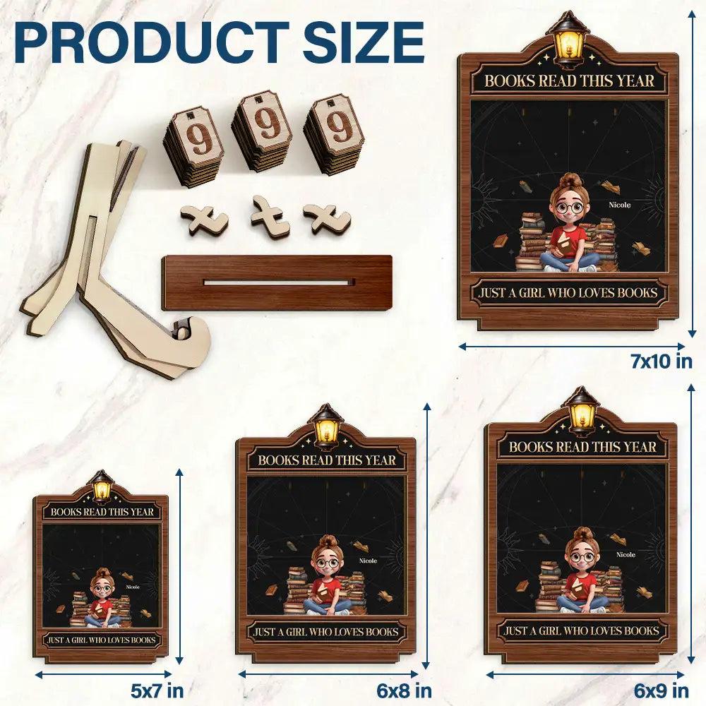 Custom 3D Effect Reading Books Tracker Sign 2 Layer Wooden Book Log Board for Kids Personalized Count Books Read Year Wall Decro